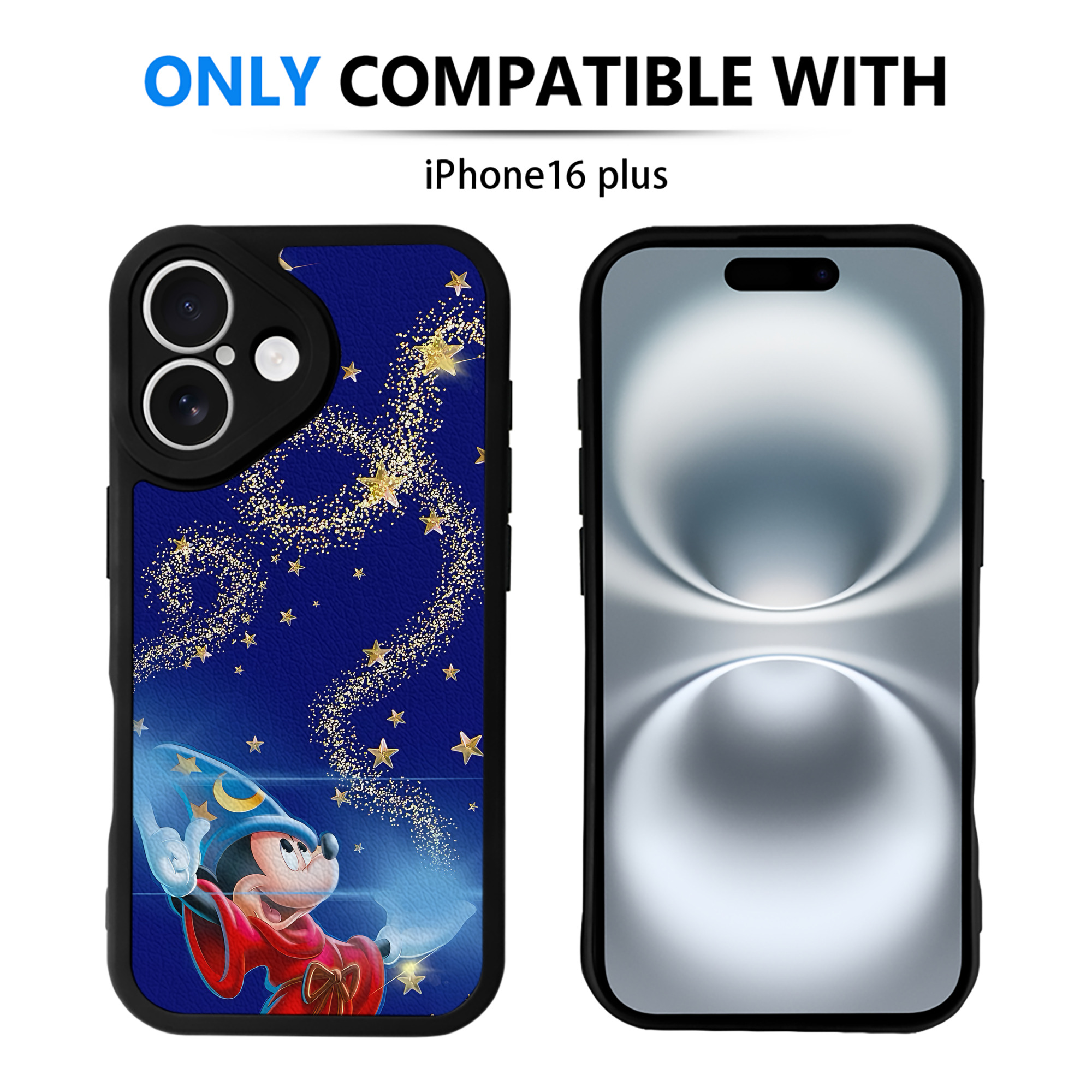 （画像用） ミッキーマウス Mickey Mouse 【iPhone 16シリーズ対応】シリコンスマホケース（レザー調） 材質：シリコン